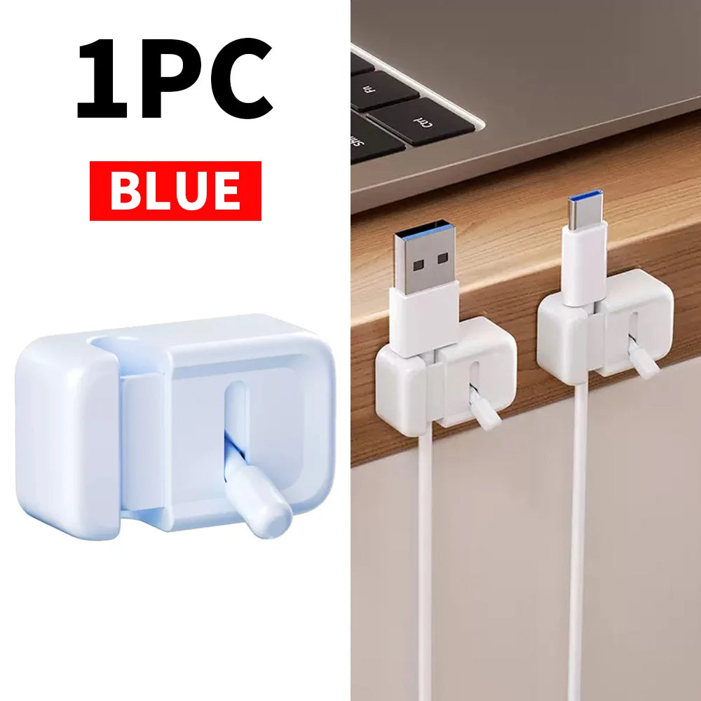 3Pcs/1Pc Convenient Creative Data Cable Storage Clip, Office Desktop Mouse Cable Holder, Mobile Phone Charging Cable Organizer