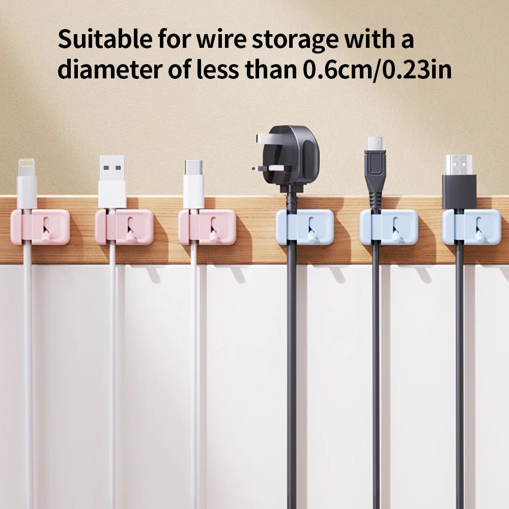 3Pcs/1Pc Convenient Creative Data Cable Storage Clip, Office Desktop Mouse Cable Holder, Mobile Phone Charging Cable Organizer