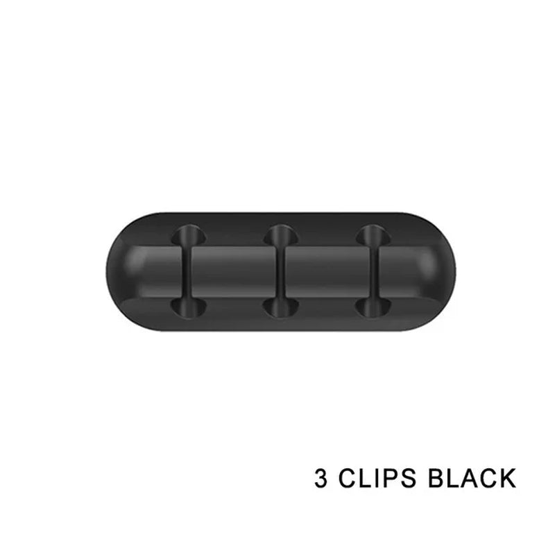 USB Cable Organzier Silicone Charging Cable Winder Mouse Cable Holder Office Desk Arrange Flexible Cable 7 Holes Management Clip