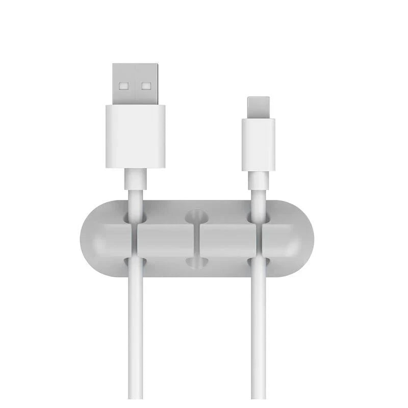 USB Cable Organzier Silicone Charging Cable Winder Mouse Cable Holder Office Desk Arrange Flexible Cable 7 Holes Management Clip