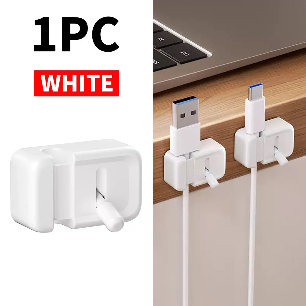 3Pcs/1Pc Convenient Creative Data Cable Storage Clip, Office Desktop Mouse Cable Holder, Mobile Phone Charging Cable Organizer