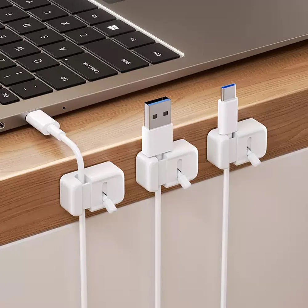 3Pcs/1Pc Convenient Creative Data Cable Storage Clip, Office Desktop Mouse Cable Holder, Mobile Phone Charging Cable Organizer