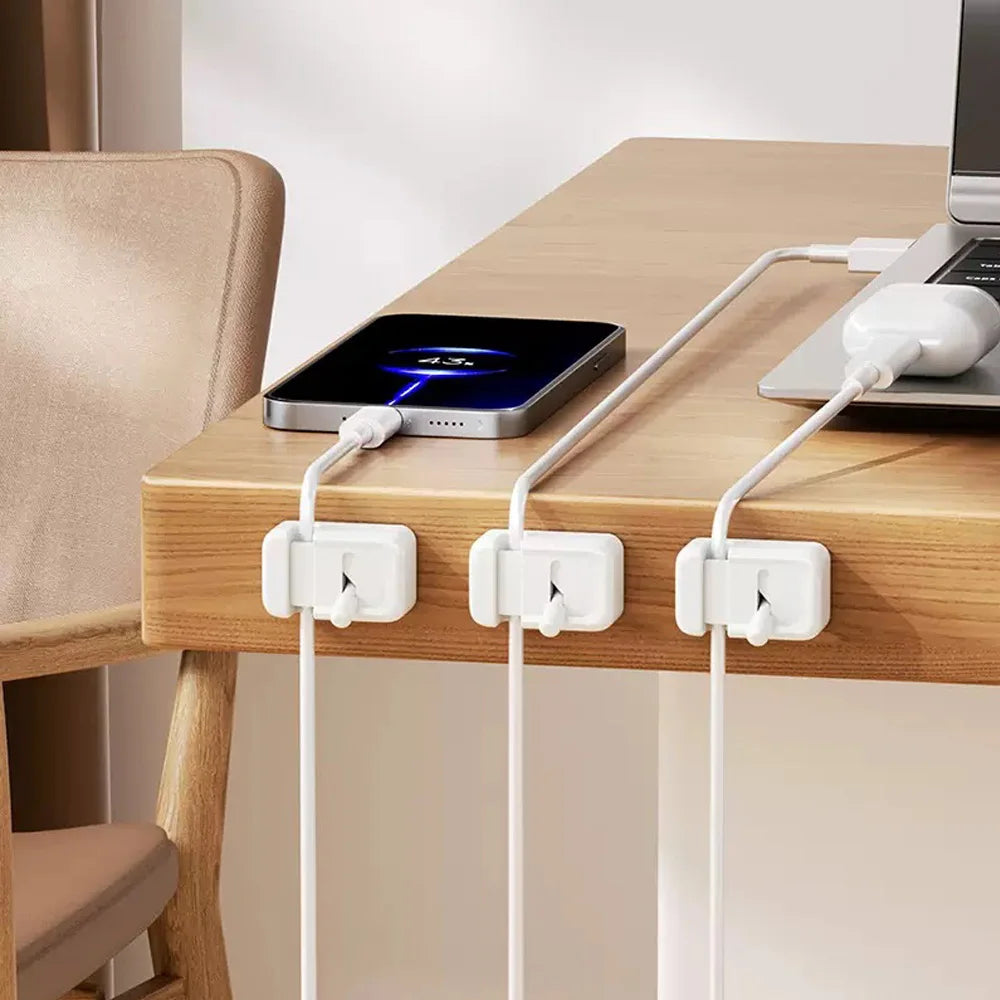 3Pcs/1Pc Convenient Creative Data Cable Storage Clip, Office Desktop Mouse Cable Holder, Mobile Phone Charging Cable Organizer