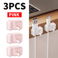 3Pcs/1Pc Convenient Creative Data Cable Storage Clip, Office Desktop Mouse Cable Holder, Mobile Phone Charging Cable Organizer